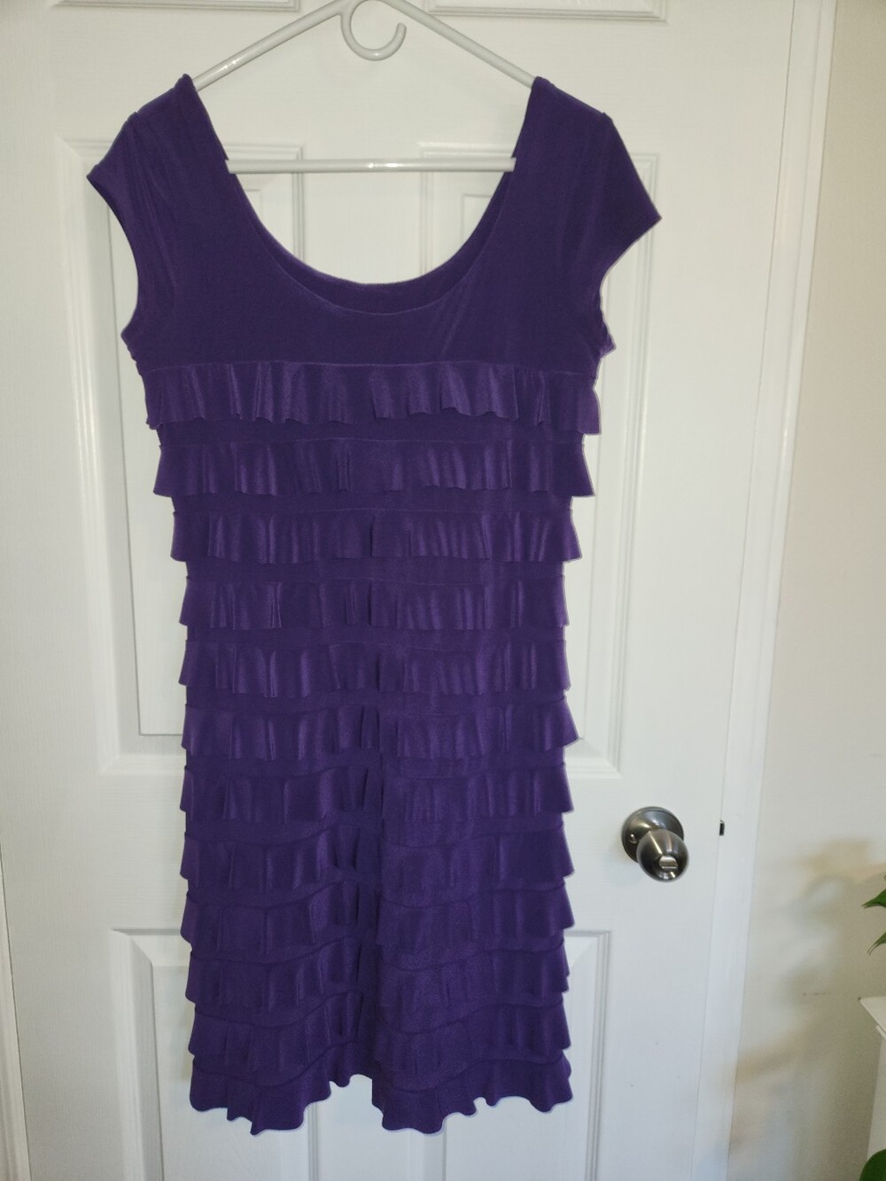 Frank Lyman Design Purple Ruffle Mini Dress, Size 12